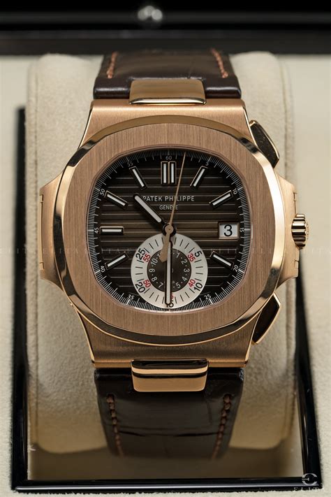 patek philippe nautilus rose gold leather strap price|patek philippe nautilus gold price.